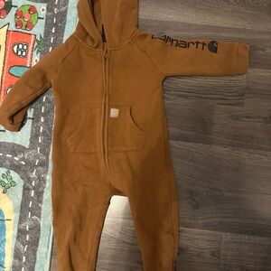 Carhartt Brown Footies One Piece with Hood